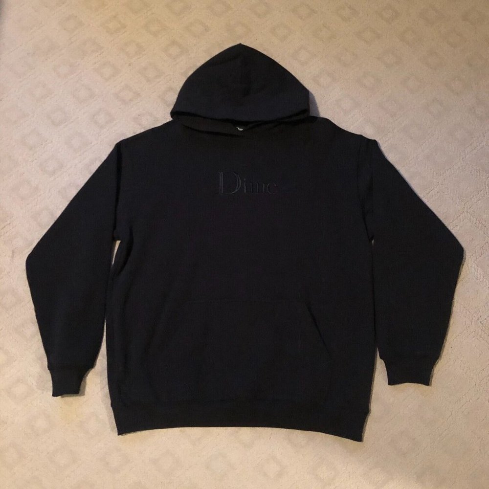 Dime MTL Classic Logo Pullover Hoodie (Black Tonal, Size XL)
